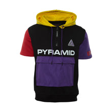 Load image into Gallery viewer, Black Pyramid Half Zip Hooded Shirt Mens Style : Y1161866-
