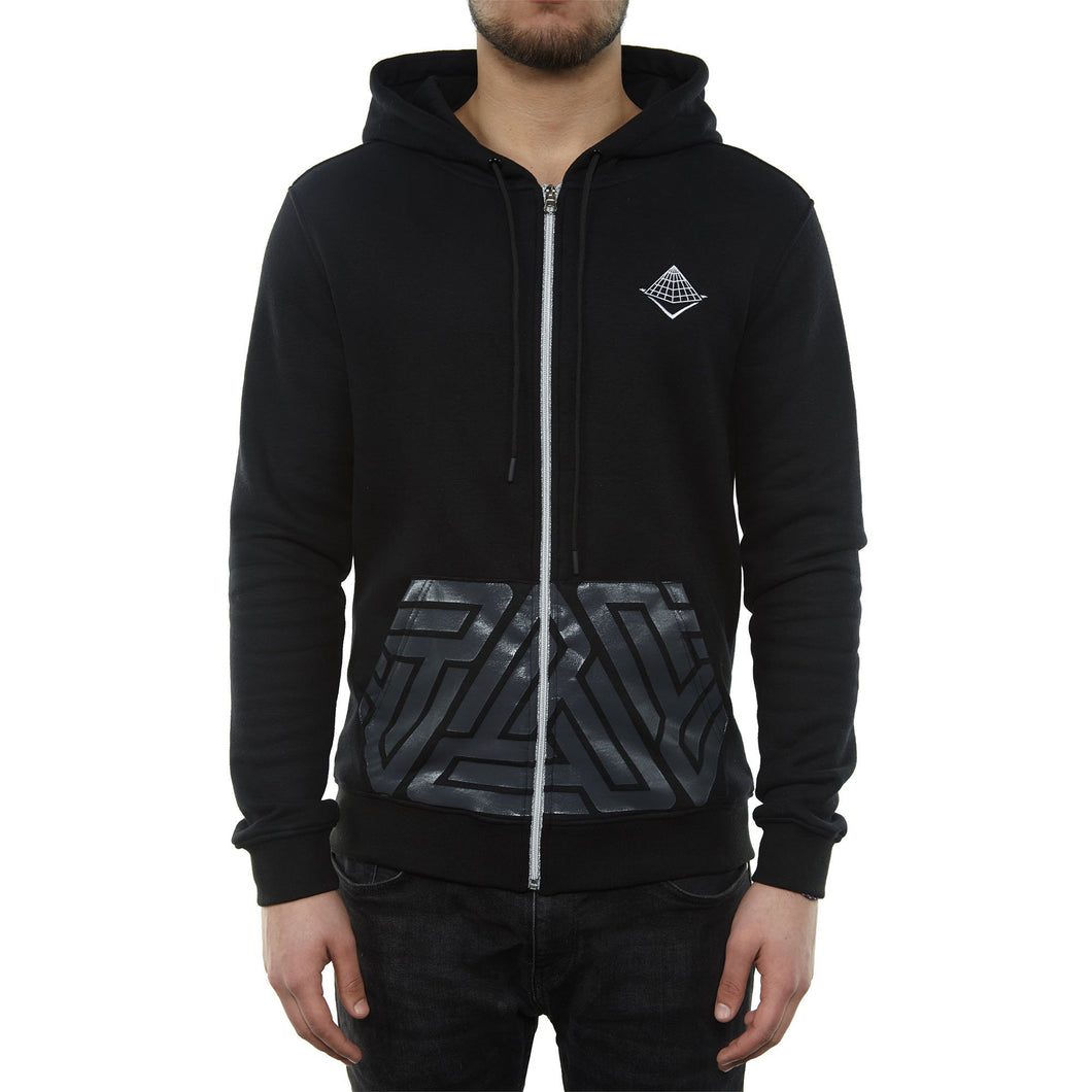 Black Pyramid Full Zip Hoodie Mens Style : Y5161744-BLK